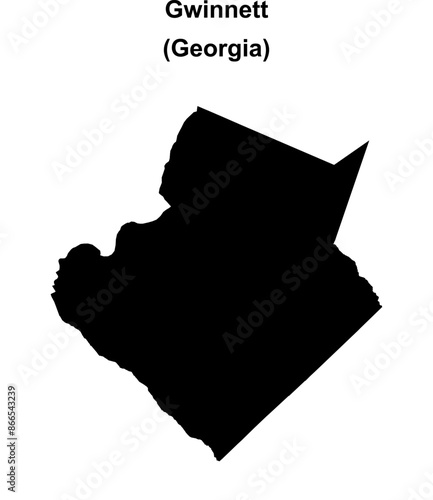 Gwinnett County (Georgia) blank outline map photo