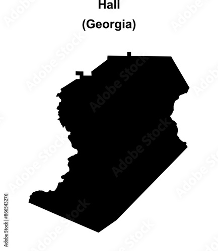 Hall County (Georgia) blank outline map