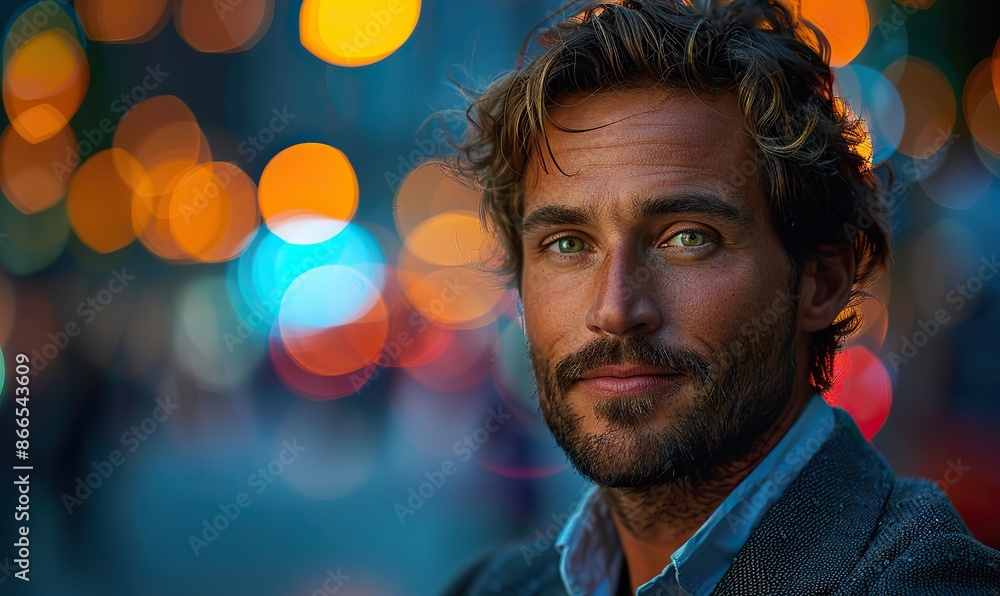A young professional man stands confidently with colorful city lights in the background, symbolizing ambition and urban vibrancy. A young professional man stands confidently with colorful city lights in the background, symbolizing ambition and urban vibrancy.