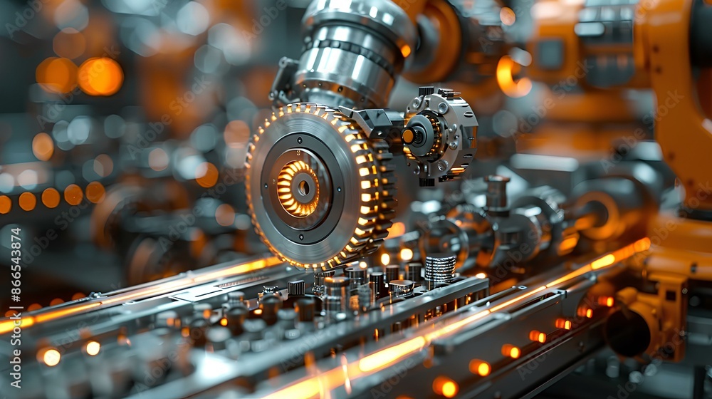 Fototapeta premium High-tech machinery assembling electronic components