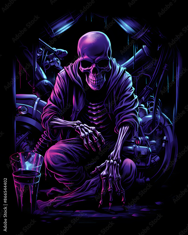 Motorcycle mechanic skull 
