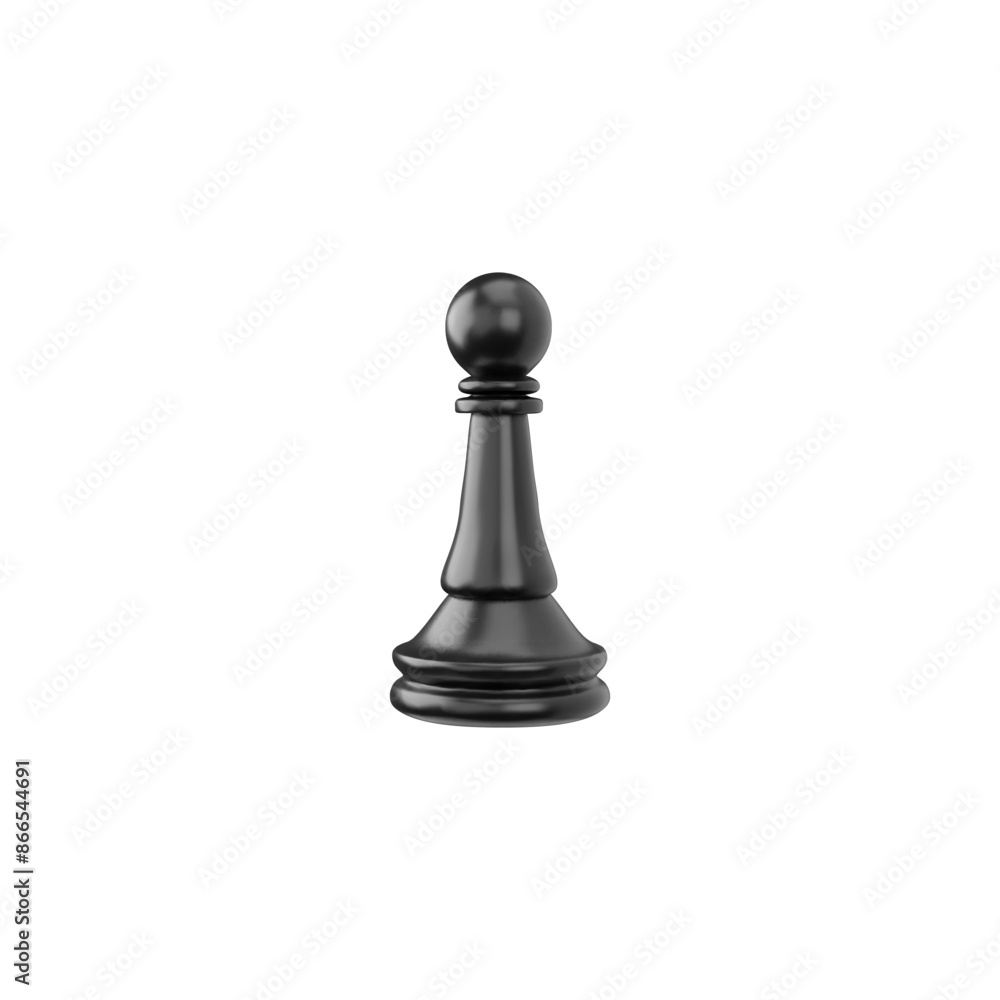 Black Pawn chess piece 3d plastic style vector icon, realistic chessmen pawn, strategy intellectual board game figurine Black Pawn chess piece 3d plastic style vector icon, realistic chessmen pawn, strategy intellectual board game figurine