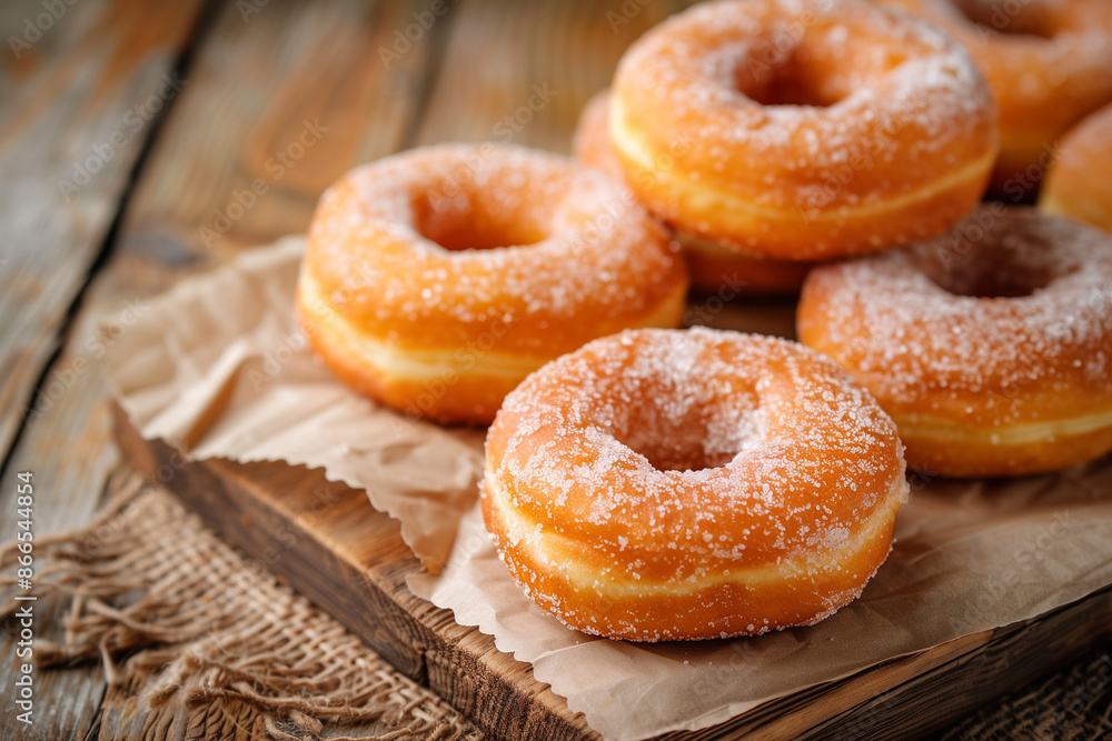 German doughnut berliner with icing sugar in preparation German doughnut berliner with icing sugar in preparation
