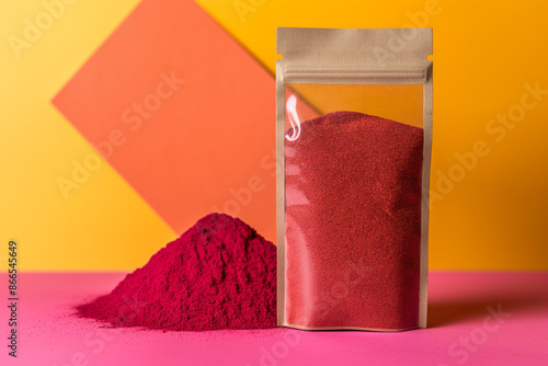 A vibrant, resealable pouch...
