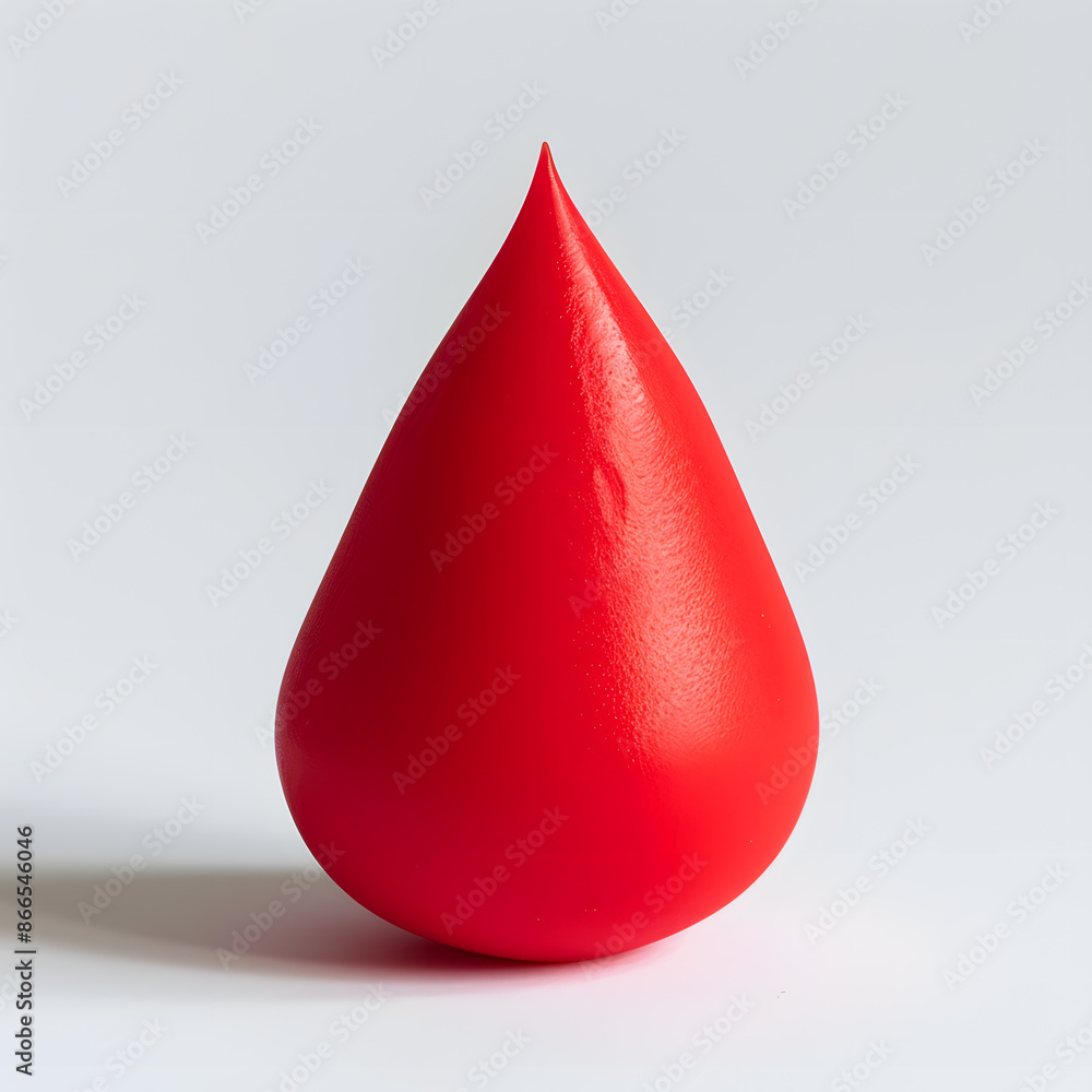 Fototapeta premium Red drop made out of plasticine isolated 