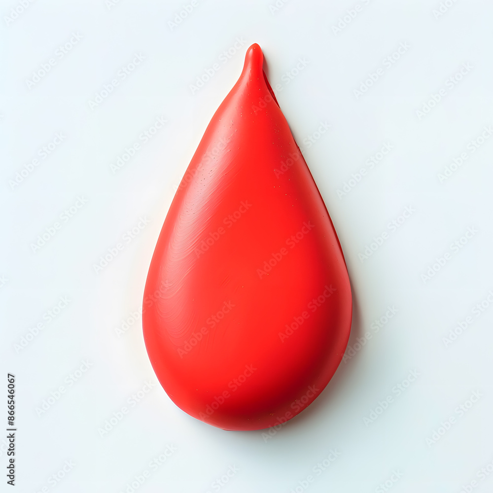 Red drop made out of plasticine isolated Red drop made out of plasticine isolated