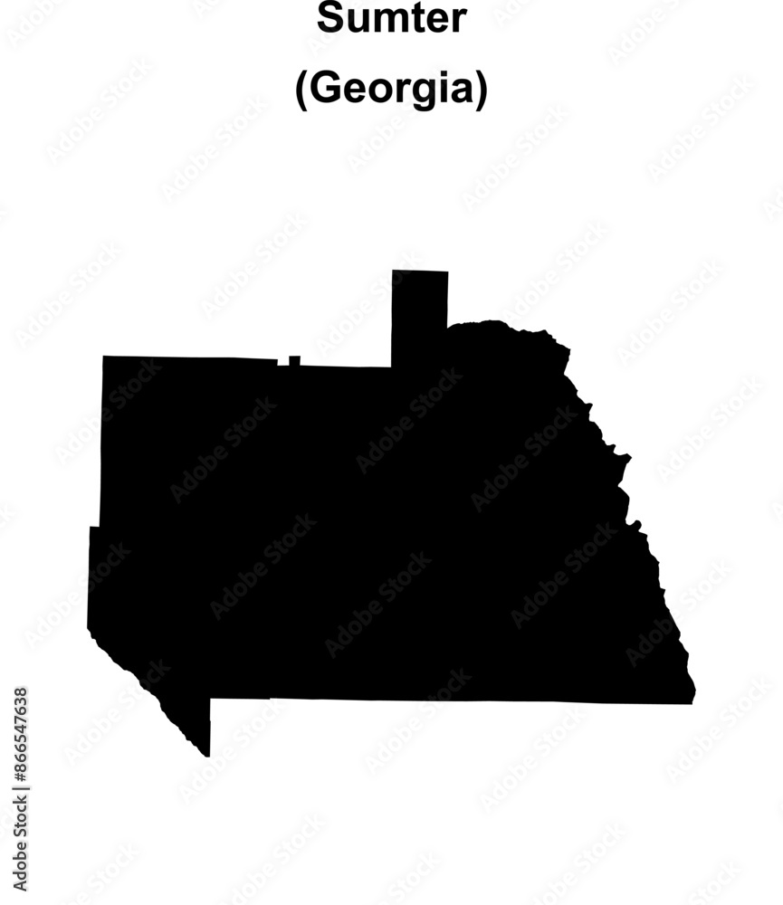 Sumter County (Georgia) blank outline map Sumter County (Georgia) blank outline map