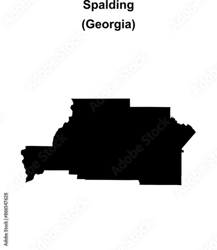 Spalding County (Georgia) blank outline map