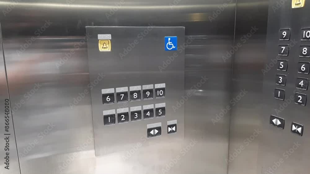 elevator or lift button for disability people with braille, Number buttons on the elevator for disability people with wheelchair sign elevator or lift button for disability people with braille, Number buttons on the elevator for disability people with wheelchair sign