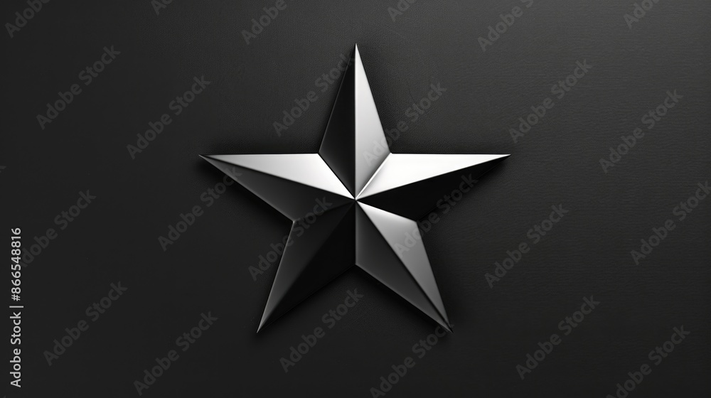 Obraz premium A star is shown in black and silver