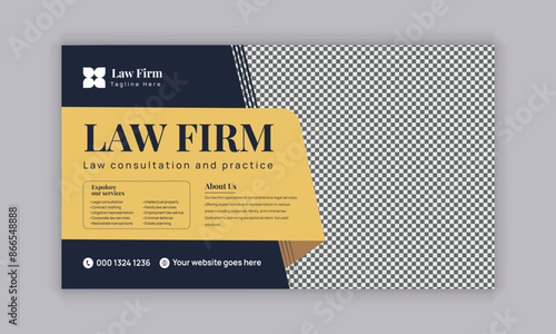 Law firm services social media post design or law consulting web banner template, and Instagram post or square flyer template