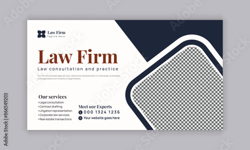 Law firm services social media post design or law consulting web banner template, and Instagram post or square flyer template