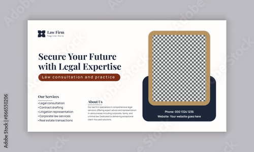Law firm services social media post design or law consulting web banner template, and Instagram post or square flyer template