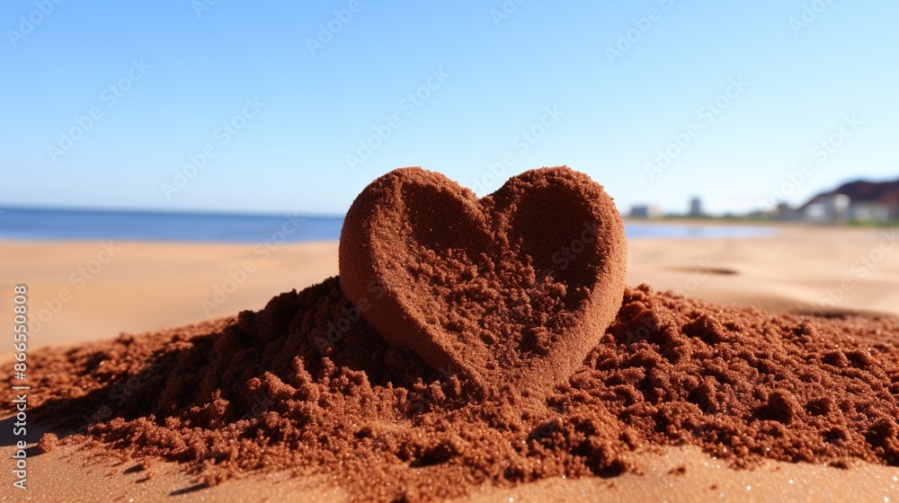 Fototapeta premium heart on the sand