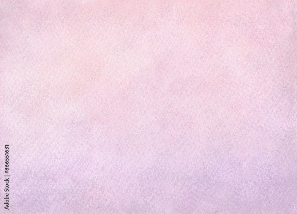 Fototapeta premium Pink lilac watercolor abstract background with gradient, hand-drawn, texture of old paper. An illustration of a clear sky, dawn, sunset. An element for a banner, invitation design, business card
