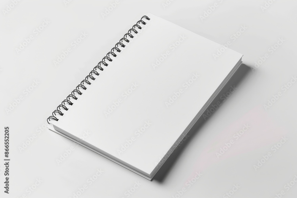 The white paper cover of a spiral bound notebook mockup template is isolated on a transparent background. High resolution PNG file. The white paper cover of a spiral bound notebook mockup template is isolated on a transparent background. High resolution PNG file.