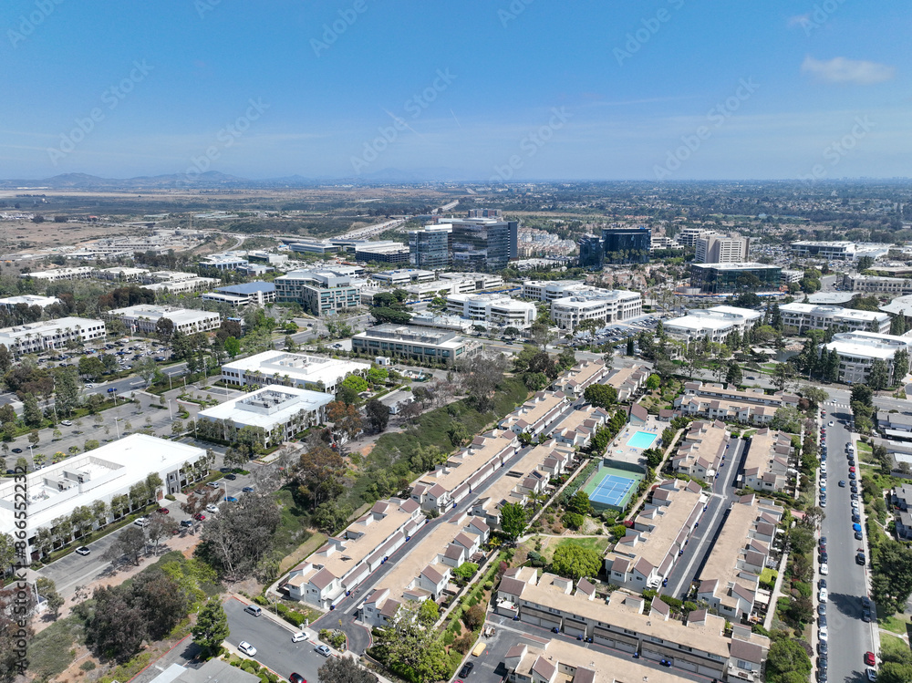 Aerial view of middle class community condominium apartment, San Diego Suburb, South California, USA. Aerial view of middle class community condominium apartment, San Diego Suburb, South California, USA.
