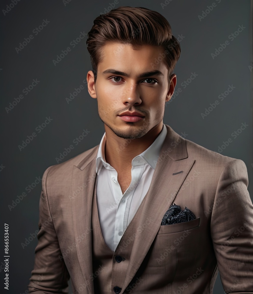 Elegant young handsome man. Studio fashion portrait. Elegant young handsome man. Studio fashion portrait.