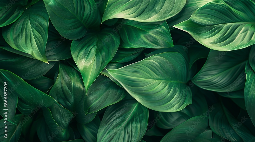 Green tropical plant close-up Green tropical plant close-up