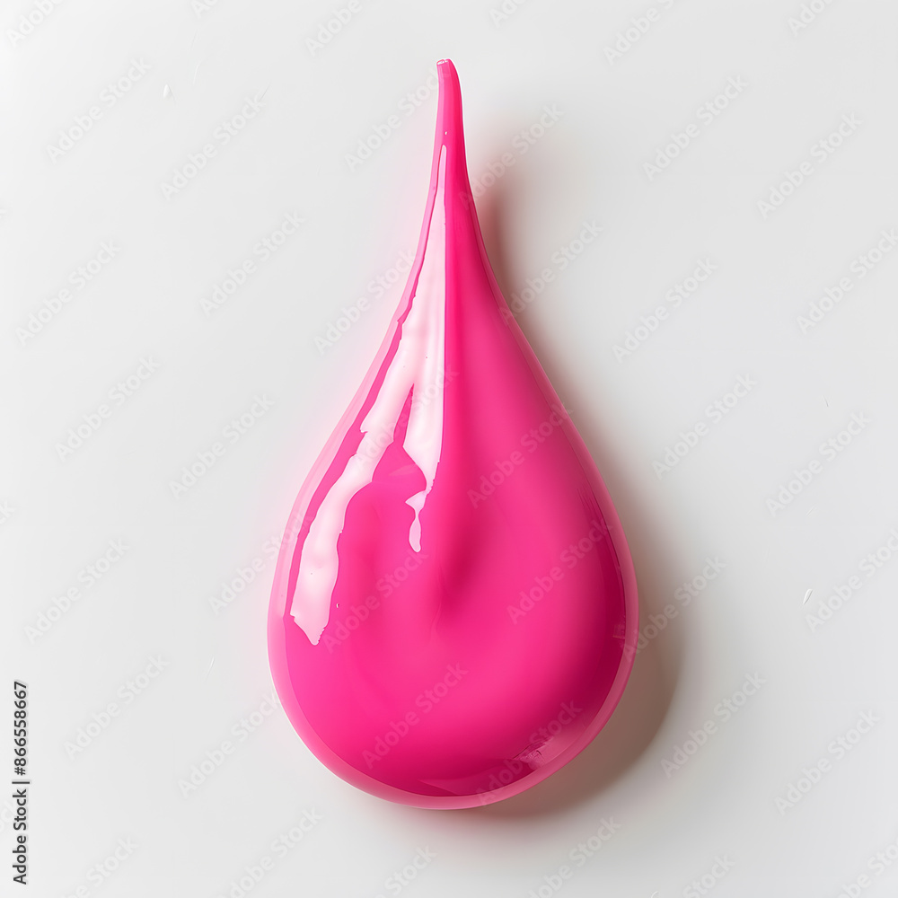 Glossy pink drop made out of lipstick, isolated on white background Glossy pink drop made out of lipstick, isolated on white background