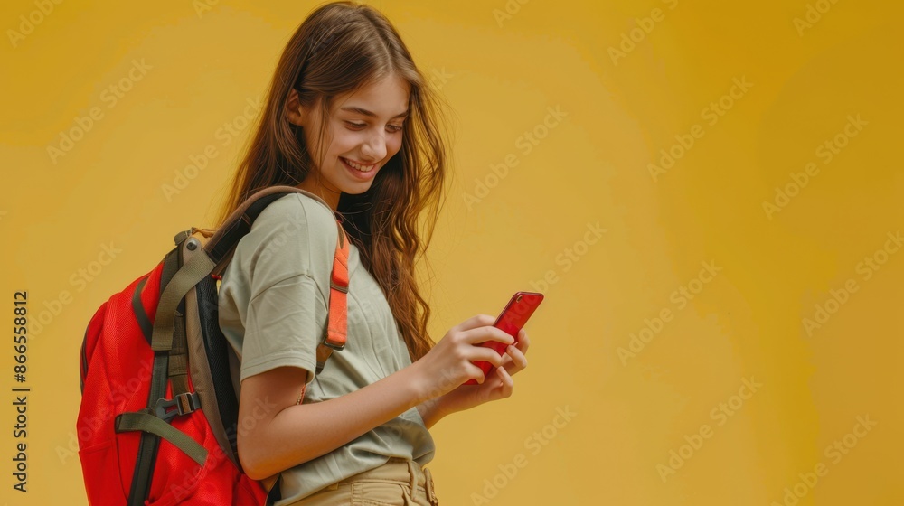 The girl with smartphone The girl with smartphone