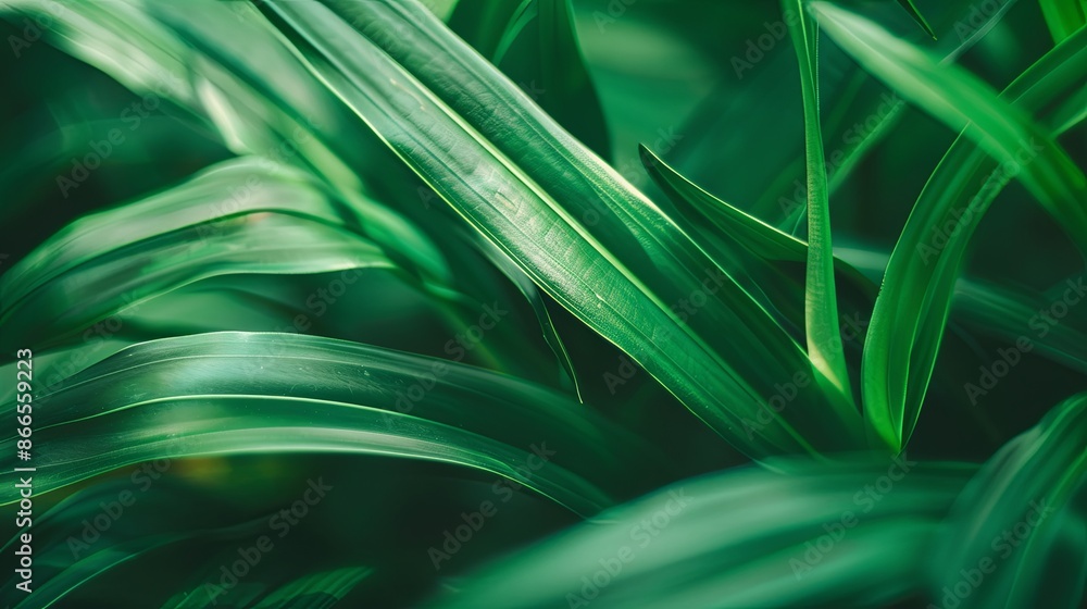 Green tropical plant close-up Green tropical plant close-up