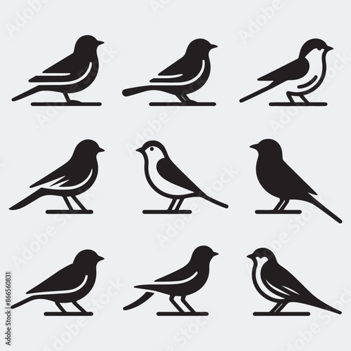 Wallpaper Mural bird silhouette vector illustration Adobe Illustrator Artwork Torontodigital.ca