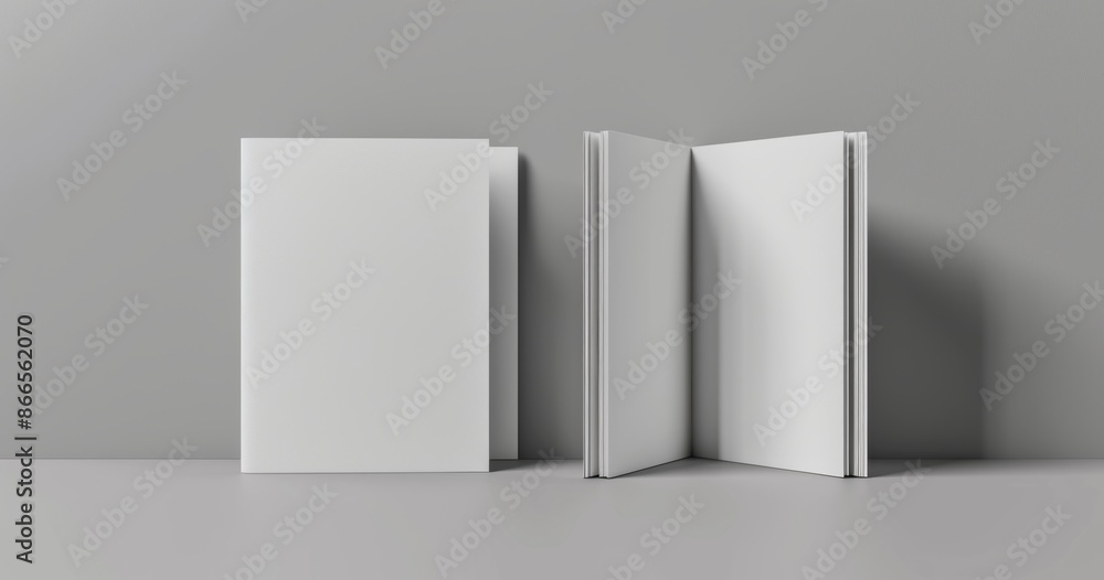 Isolated over a gray background, a single pocket reinforced folder mock up is shown. Isolated over a gray background, a single pocket reinforced folder mock up is shown.