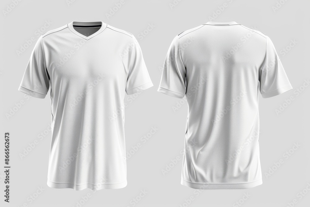 This is a blank white jersey mockup for a football club, soccer. It is generated using stock This is a blank white jersey mockup for a football club, soccer. It is generated using stock
