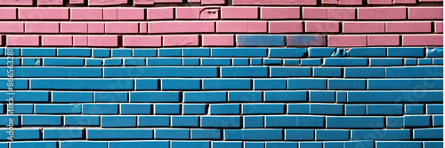 Wallpaper Mural Blue and pink brick wall texture Torontodigital.ca