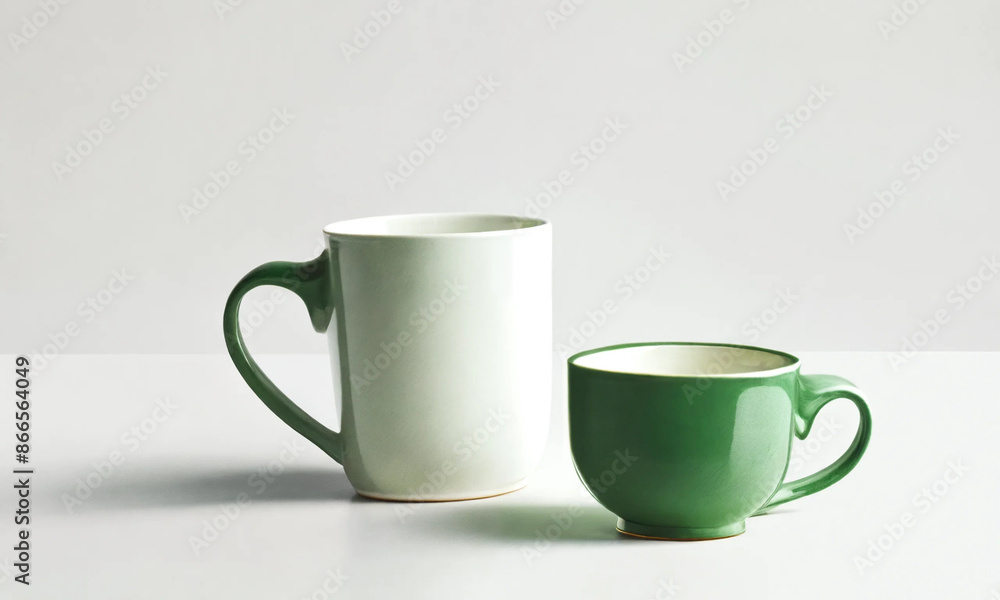 Green and white mug Green and white mug