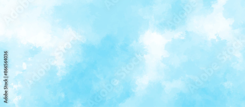 Blue sky with cloud .Beautiful blue sky with white clouds .bright cloud cover in the sun calm clear winter air background .gradient light white background.	
