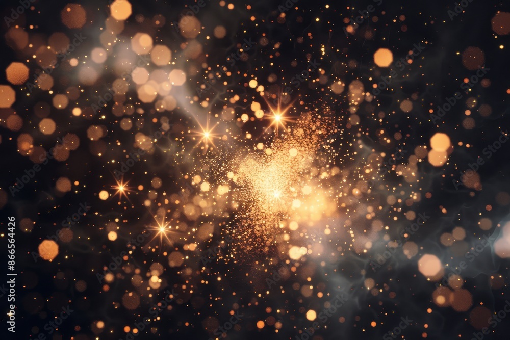 Exploding sparklers illuminate the night sky with dazzling light show Exploding sparklers illuminate the night sky with dazzling light show