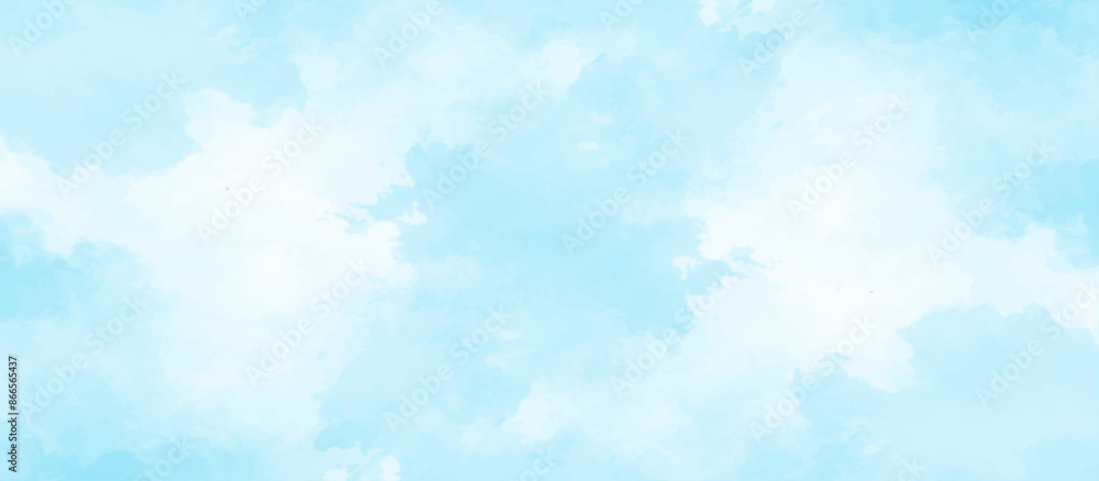 Fototapeta premium Blue sky with cloud .Beautiful blue sky with white clouds .bright cloud cover in the sun calm clear winter air background .gradient light white background. 
