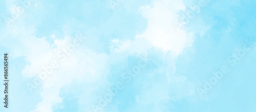Blue sky with cloud .Beautiful blue sky with white clouds .bright cloud cover in the sun calm clear winter air background .gradient light white background.	