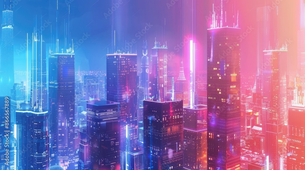 colorful futuristic city background. modern city and skyscrapers with neon futuristic technology background, virtual reality colorful futuristic city background. modern city and skyscrapers with neon futuristic technology background, virtual reality
