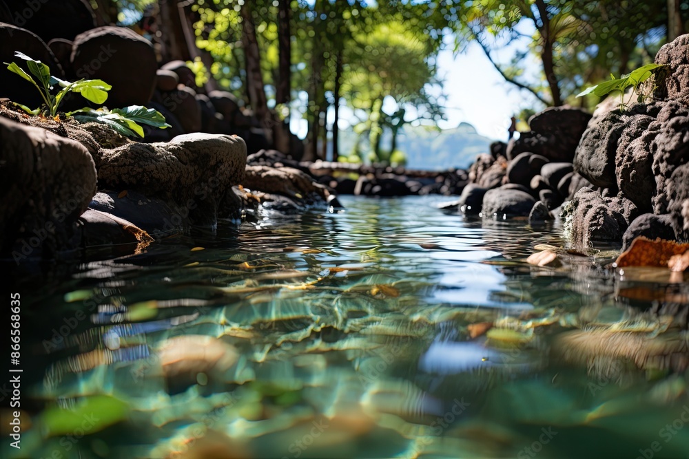 Krabi, Thailand, the relaxing source of hot water Klong Thom., generative IA Krabi, Thailand, the relaxing source of hot water Klong Thom., generative IA