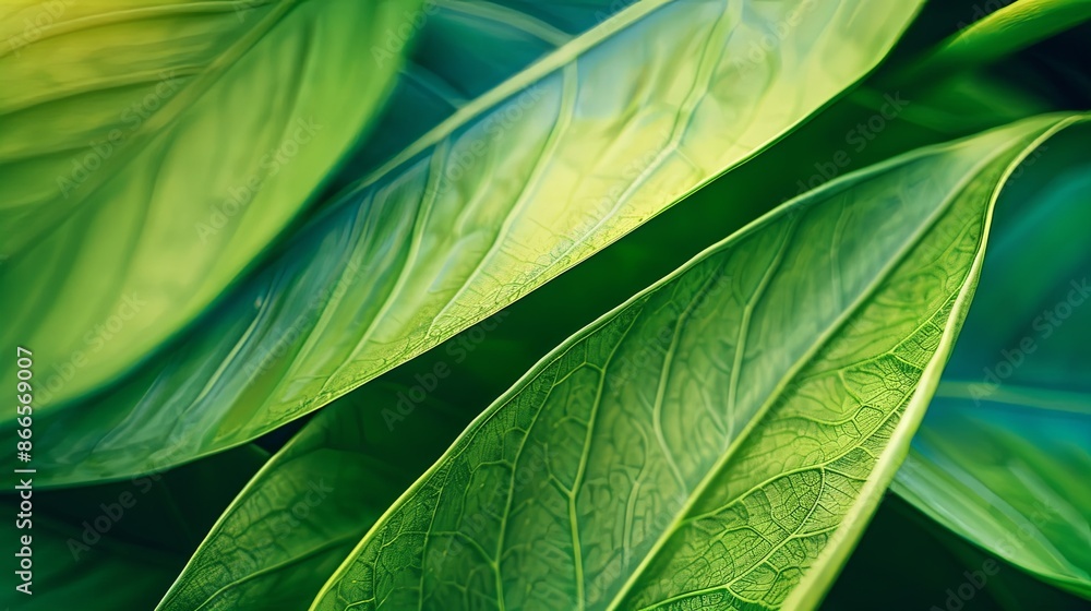 Green tropical plant close-up Green tropical plant close-up