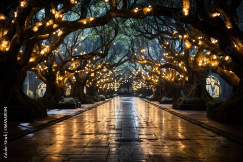 Hong Kong, China, the Giant Tree Trees Superree Grove in the Bay Gardens., generative IA