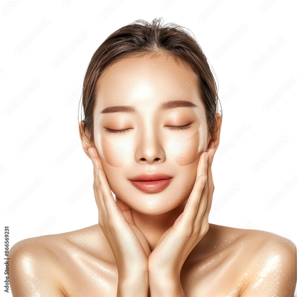 Young and beautiful skincare cosmetic beauty product promotion model Young and beautiful skincare cosmetic beauty product promotion model