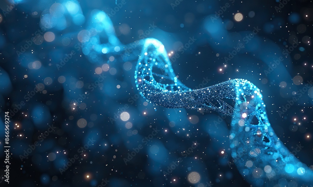 Abstract blue background of DNA molecules on string, abstract blue DNA string molecules backgrounds. Abstract blue background of DNA molecules on string, abstract blue DNA string molecules backgrounds.