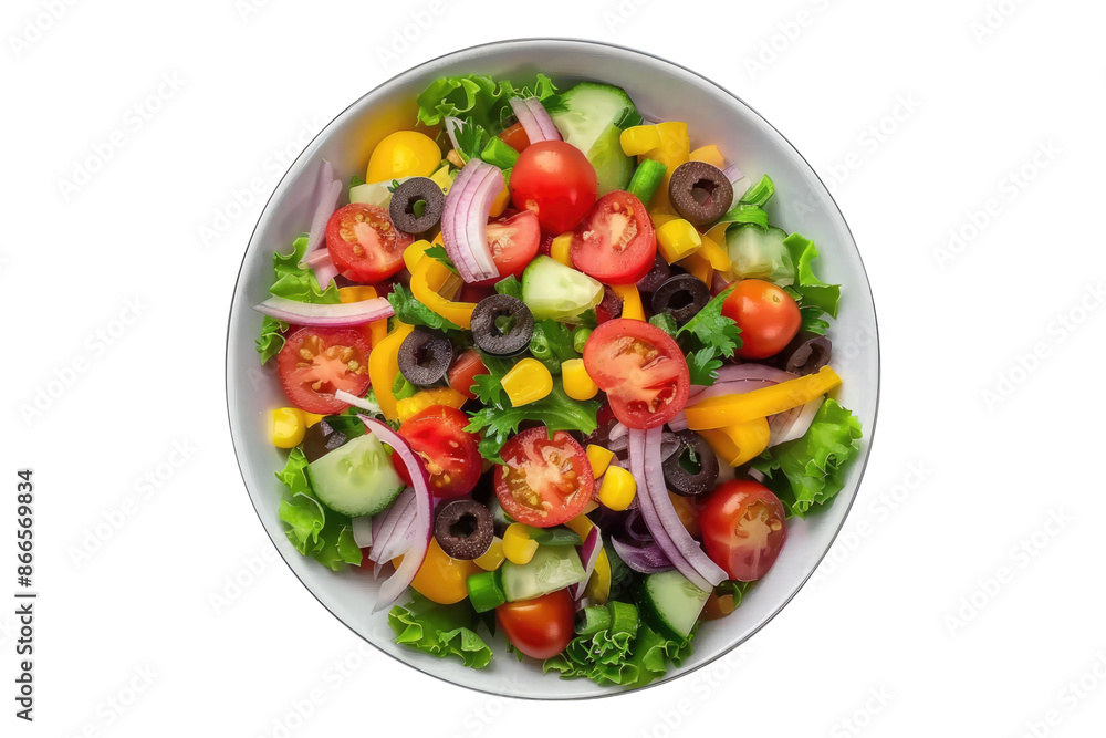 Fresh vegetable salad isolated on transparent background Fresh vegetable salad isolated on transparent background