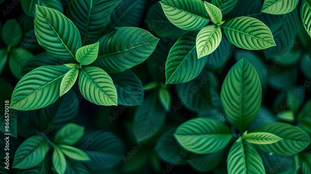 Green tropical plant close-up Green tropical plant close-up
