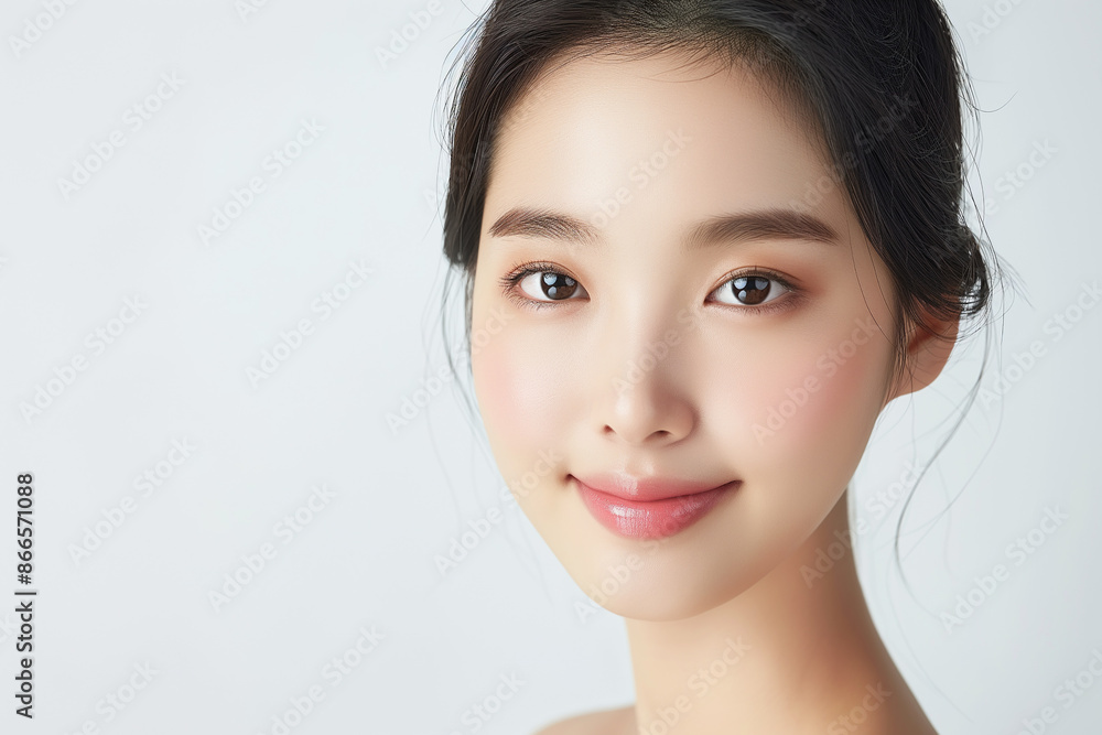 A photo of a beautiful Asian woman beauty model's studio shot portrait A photo of a beautiful Asian woman beauty model's studio shot portrait