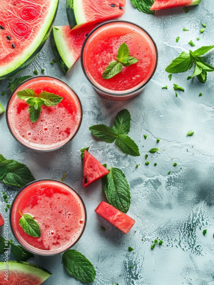 Watermelon Smoothie With Mint Watermelon Smoothie With Mint