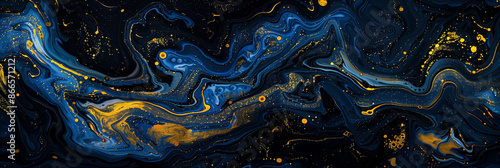 black, blue and yellow iridescence abstract patterns