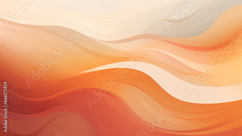 abstract background with orange and cream wavy lines, light brown and beige, light red and gray, warm colors, elegant curves, soft edges, subtle gradients, smooth lines, minimalist design