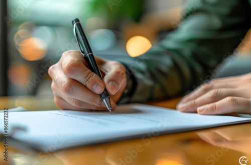 Woman Writing in Notebook at a Public Place