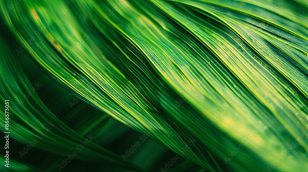 Green tropical plant close-up Green tropical plant close-up