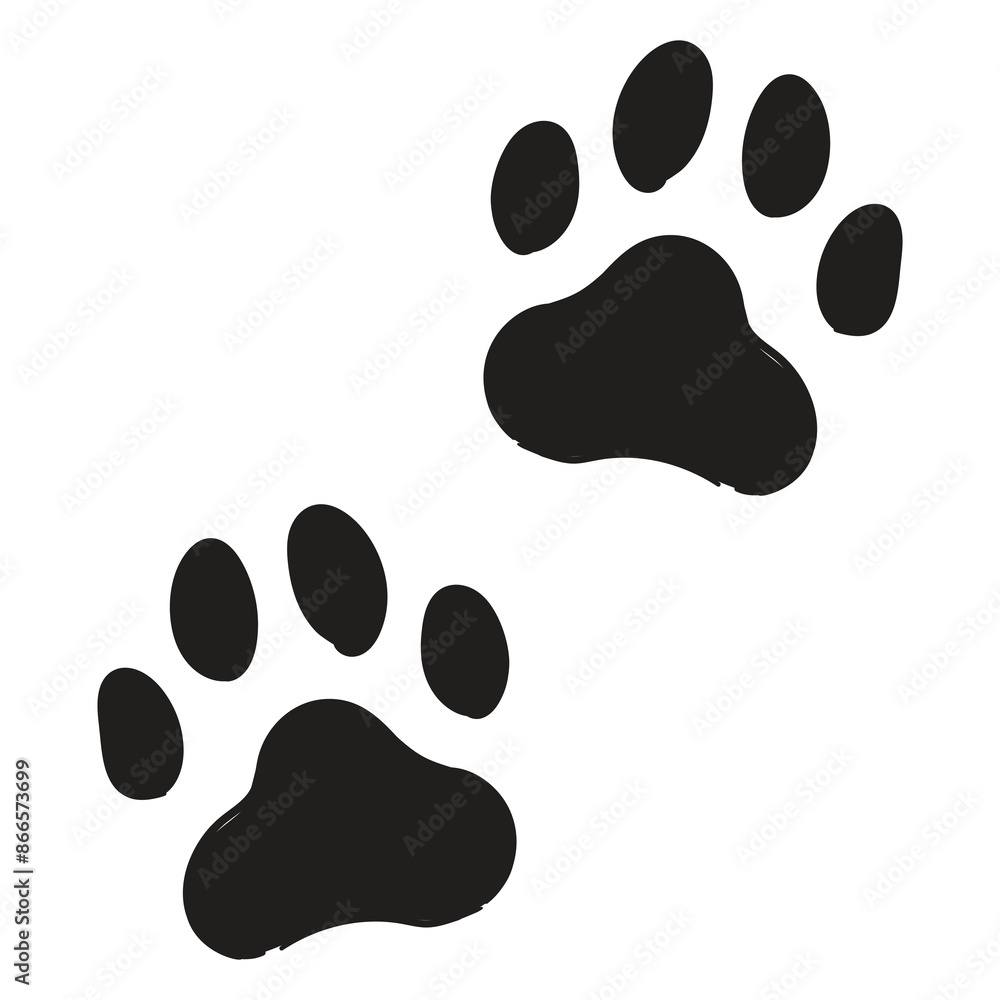 Ink Dogs Paw illustration, Cat Print Vector Ink Dogs Paw illustration, Cat Print Vector